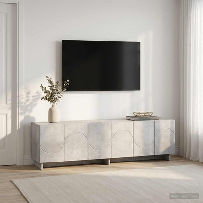 vidaXL TV Stand 140 x 34.5 x 40 cm Concrete Grey Engineered Wood