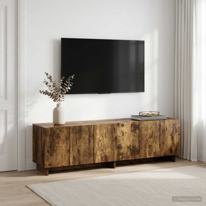 vidaXL TV Stand 140 x 34.5 x 40 cm Smoked Oak Engineered Wood