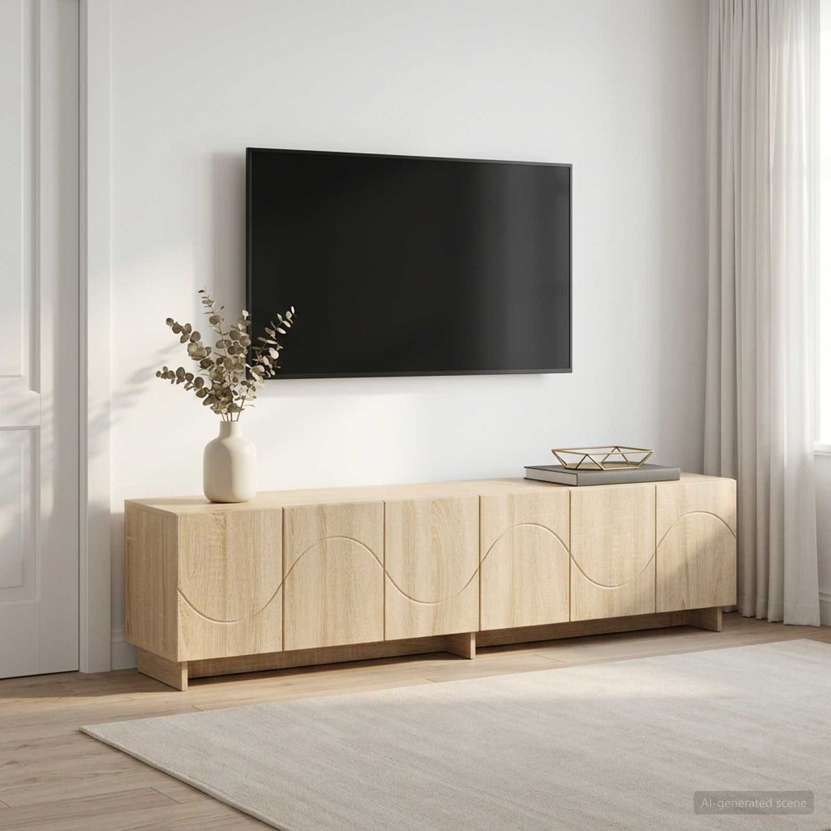 vidaXL TV Stand 180 x 34.5 x 40 cm Sonoma Oak Engineered Wood