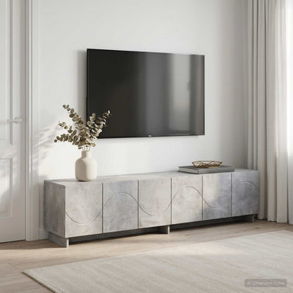 vidaXL TV Stand 180 x 34.5 x 40 cm Concrete Grey Engineered Wood