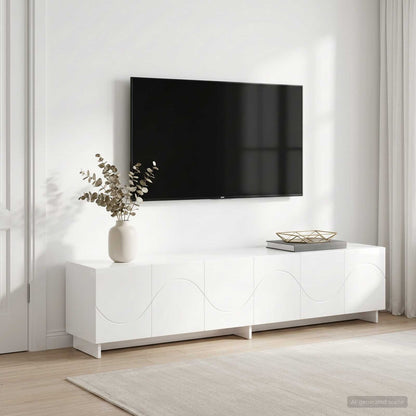 vidaXL TV Stand 180 x 34.5 x 40 cm High Gloss White Engineered Wood