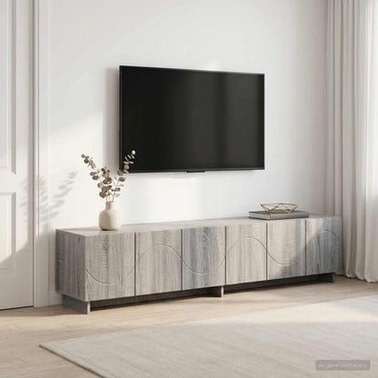 vidaXL TV Stand 180 x 34.5 x 40 cm Grey Sonoma Engineered Wood
