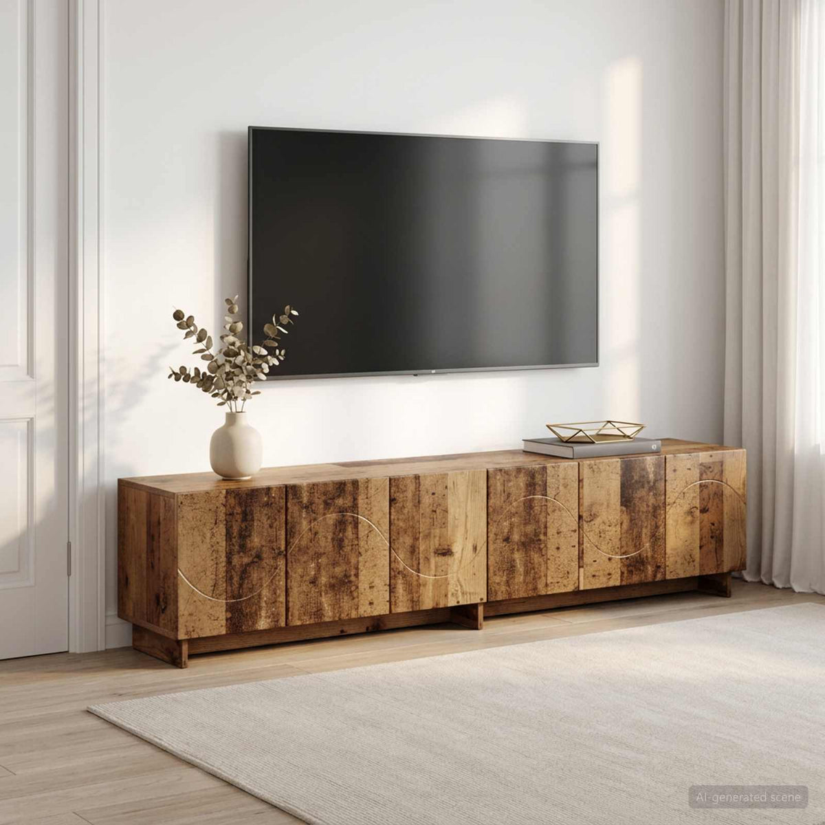 vidaXL TV Stand 180 x 34.5 x 40 cm Old Wood Engineered Wood