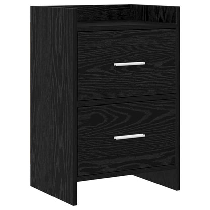 vidaXL Bedside Tables Black Oak 40 x 30 x 60 cm Engineered Wood