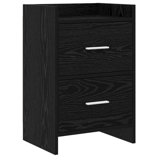 vidaXL Bedside Tables Black Oak 40 x 30 x 60 cm Engineered Wood