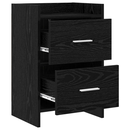 vidaXL Bedside Tables Black Oak 40 x 30 x 60 cm Engineered Wood