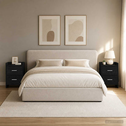 vidaXL Bedside Tables 2 pcs Black Oak 40 x 30 x 60 cm Engineered Wood