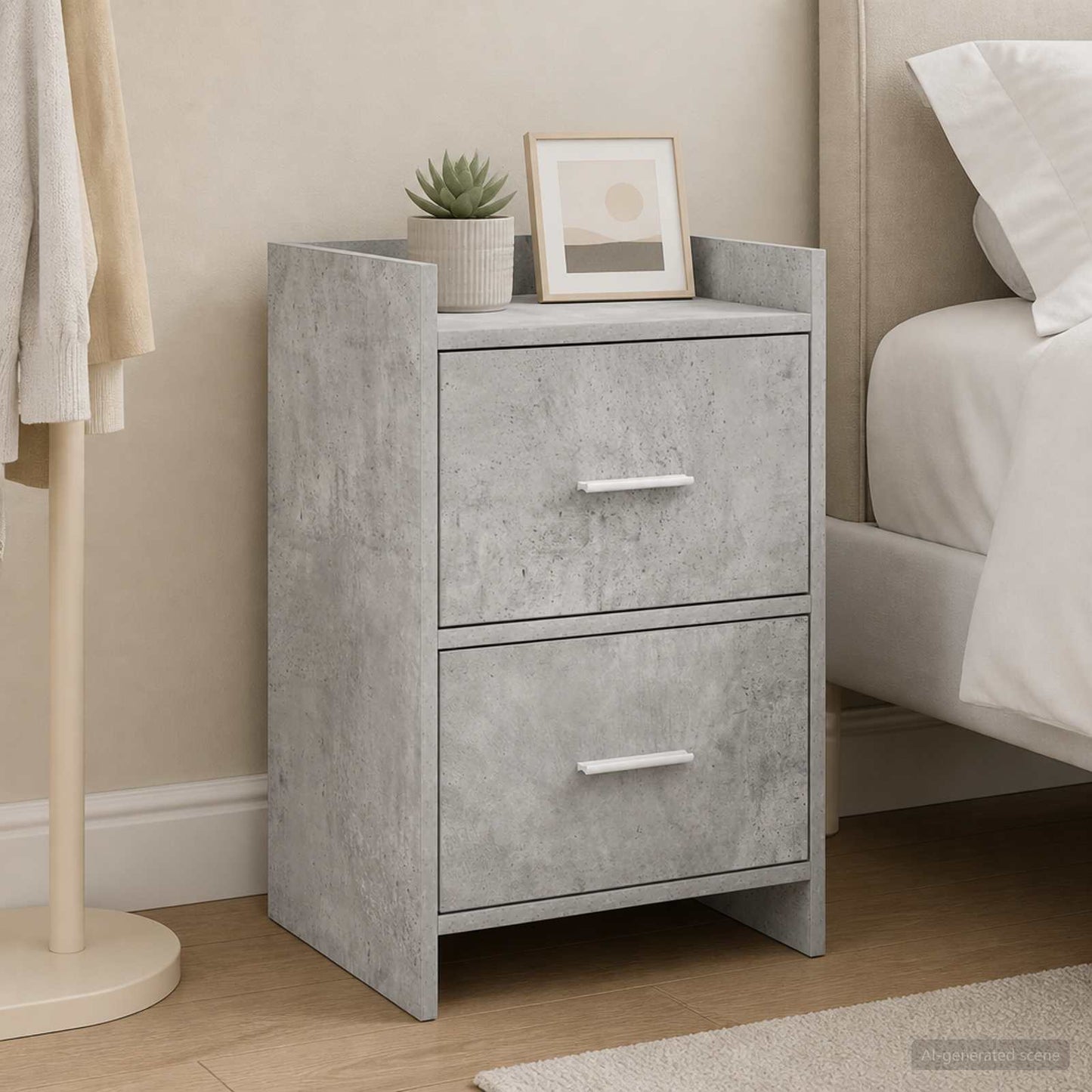 vidaXL Bedside Tables Concrete Grey 40 x 30 x 60 cm Engineered Wood