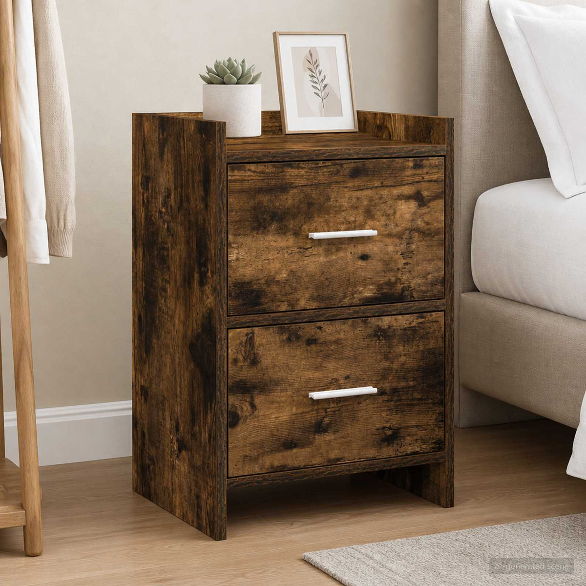 vidaXL Bedside Tables Smoked Oak 40 x 30 x 60 cm Engineered Wood
