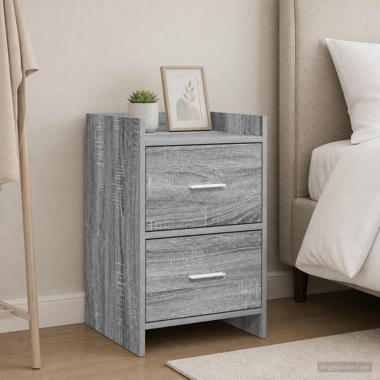 vidaXL Bedside Tables 2 pcs Grey Sonoma 40 x 30 x 60 cm