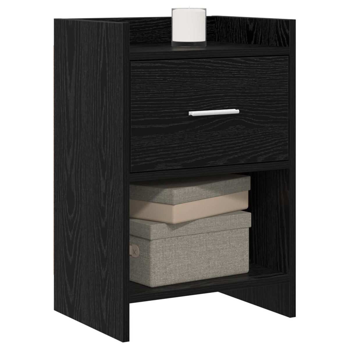 vidaXL Bedside Tables Black Oak 40 x 30 x 60 cm Engineered Wood
