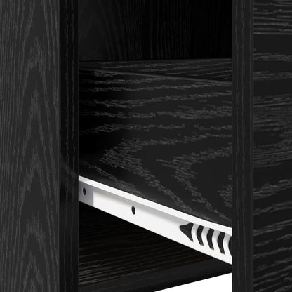 vidaXL Bedside Tables 2 pcs Black Oak 40 x 30 x 60 cm Engineered Wood