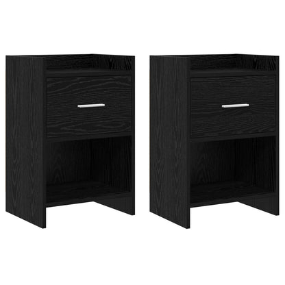 vidaXL Bedside Tables 2 pcs Black Oak 40 x 30 x 60 cm Engineered Wood