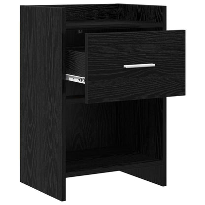 vidaXL Bedside Tables 2 pcs Black Oak 40 x 30 x 60 cm Engineered Wood