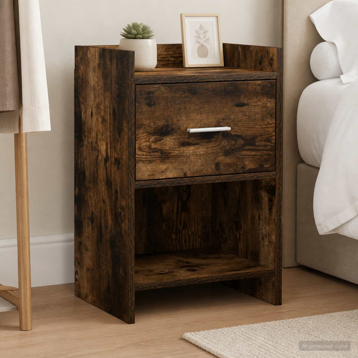 vidaXL Bedside Tables Smoked Oak 40 x 30 x 60 cm Engineered Wood