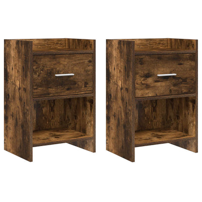 vidaXL Bedside Tables 2 pcs Smoked Oak 40 x 30 x 60 cm Engineered Wood