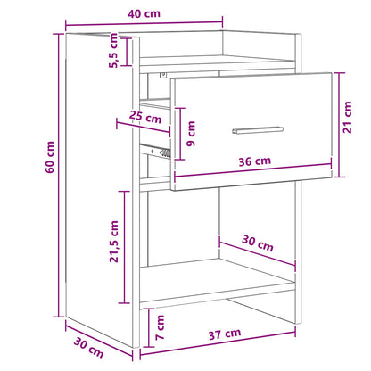 vidaXL Bedside Tables 2 pcs Old Wood 40 x 30 x 60 cm Engineered Wood