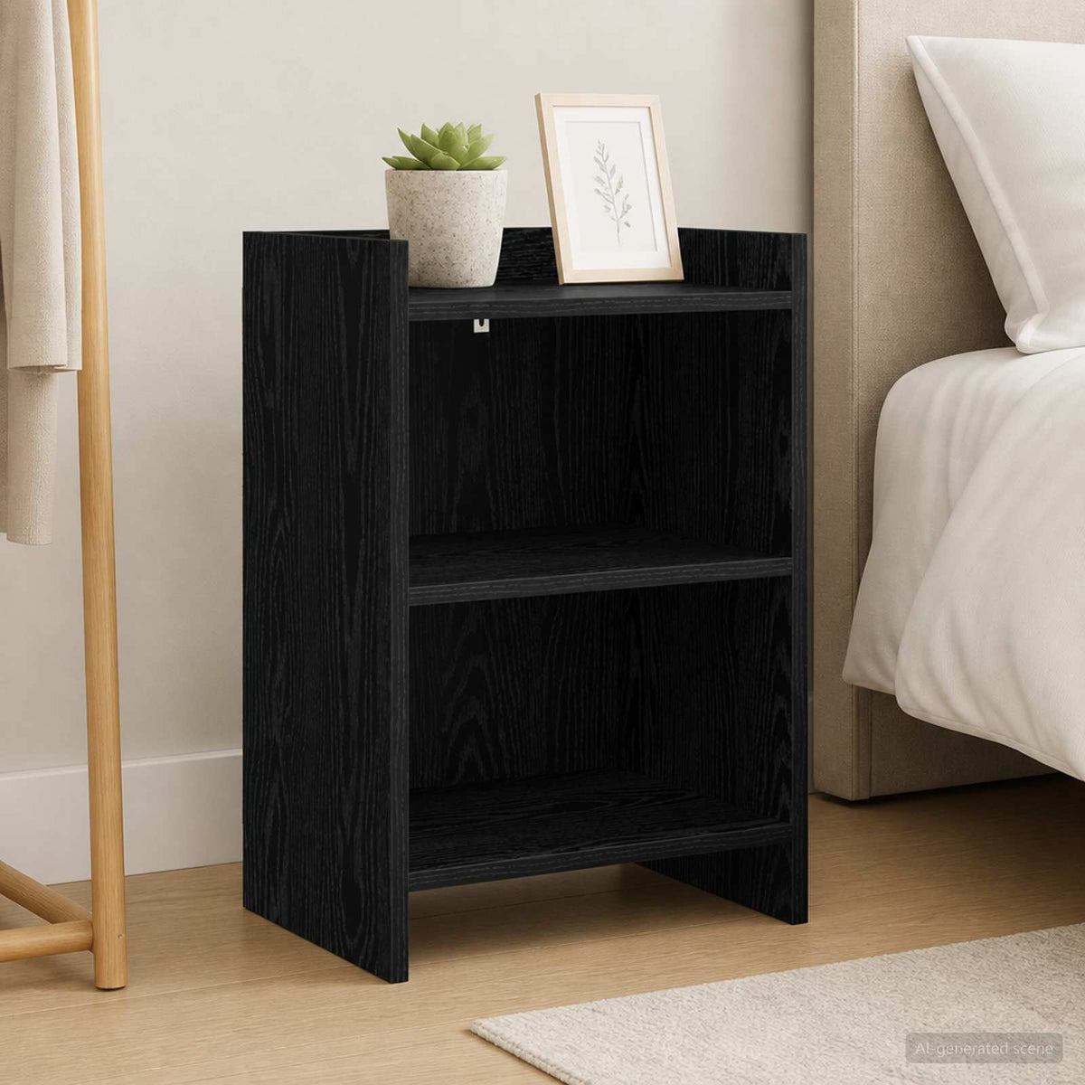 vidaXL Bedside Tables 2 pcs Black Oak 40 x 30 x 60 cm Engineered Wood