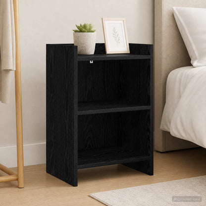 vidaXL Bedside Tables 2 pcs Black Oak 40 x 30 x 60 cm Engineered Wood