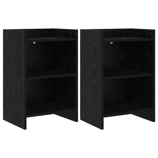 vidaXL Bedside Tables 2 pcs Black Oak 40 x 30 x 60 cm Engineered Wood