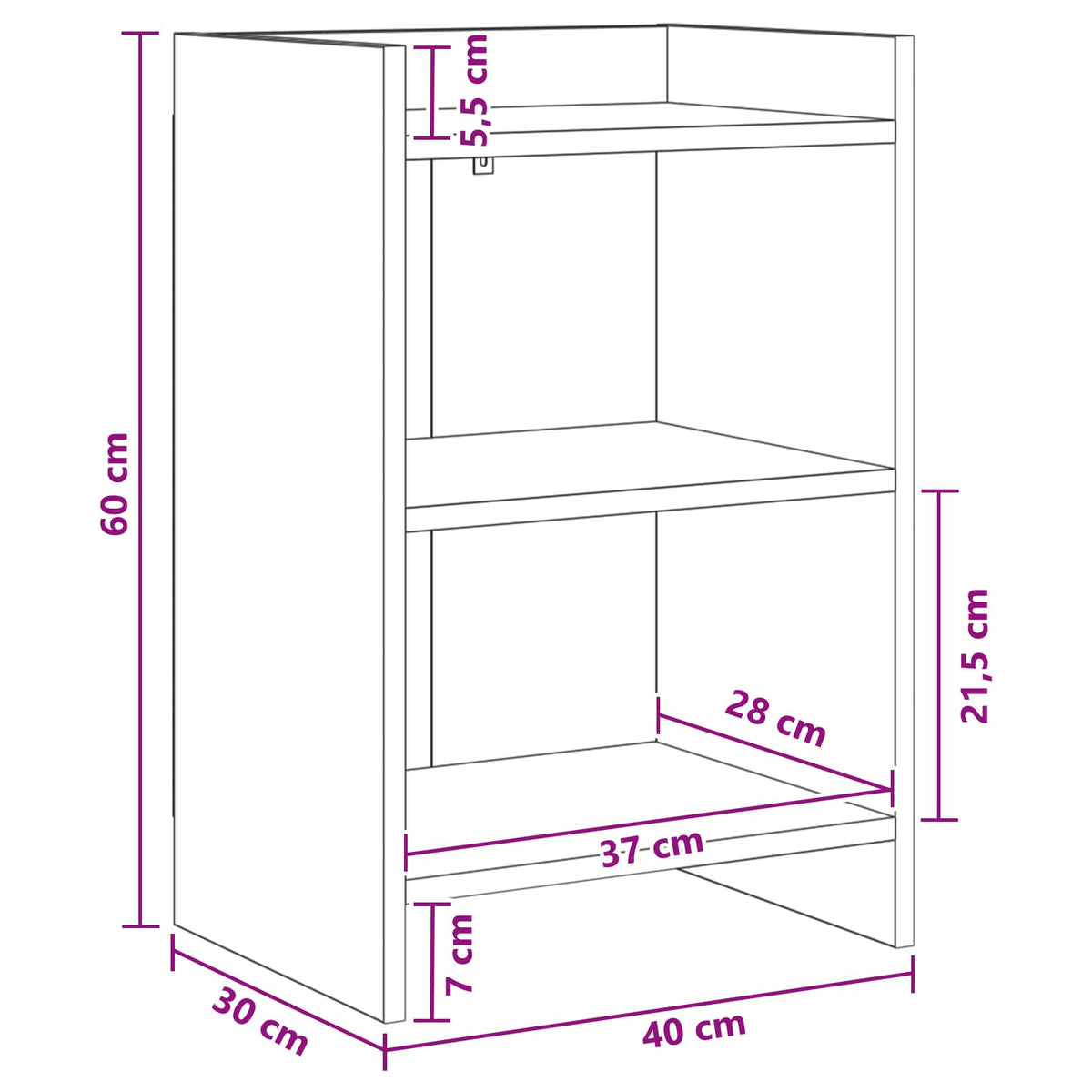 vidaXL Bedside Tables Artisan Oak 40 x 30 x 60 cm Engineered Wood
