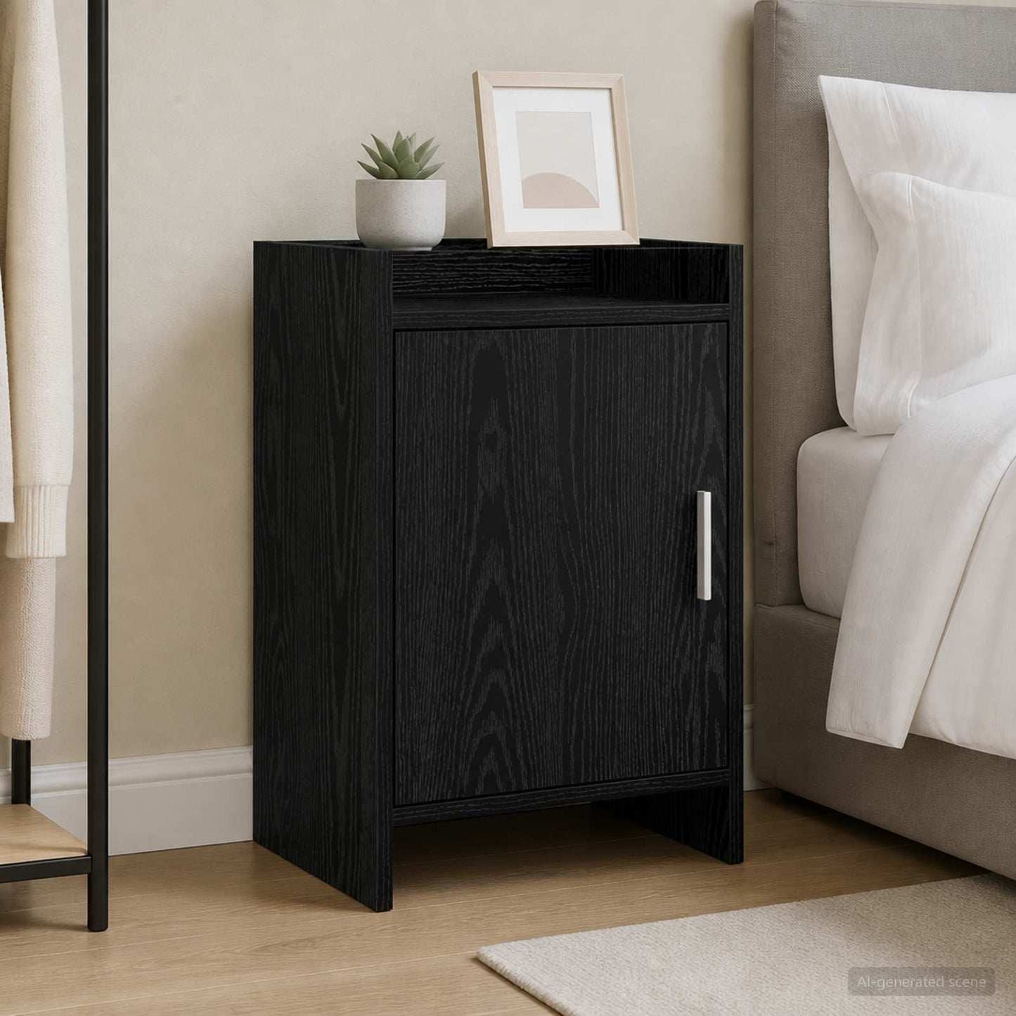 vidaXL Bedside Tables 2 pcs Black Oak 40 x 30 x 60 cm Engineered Wood