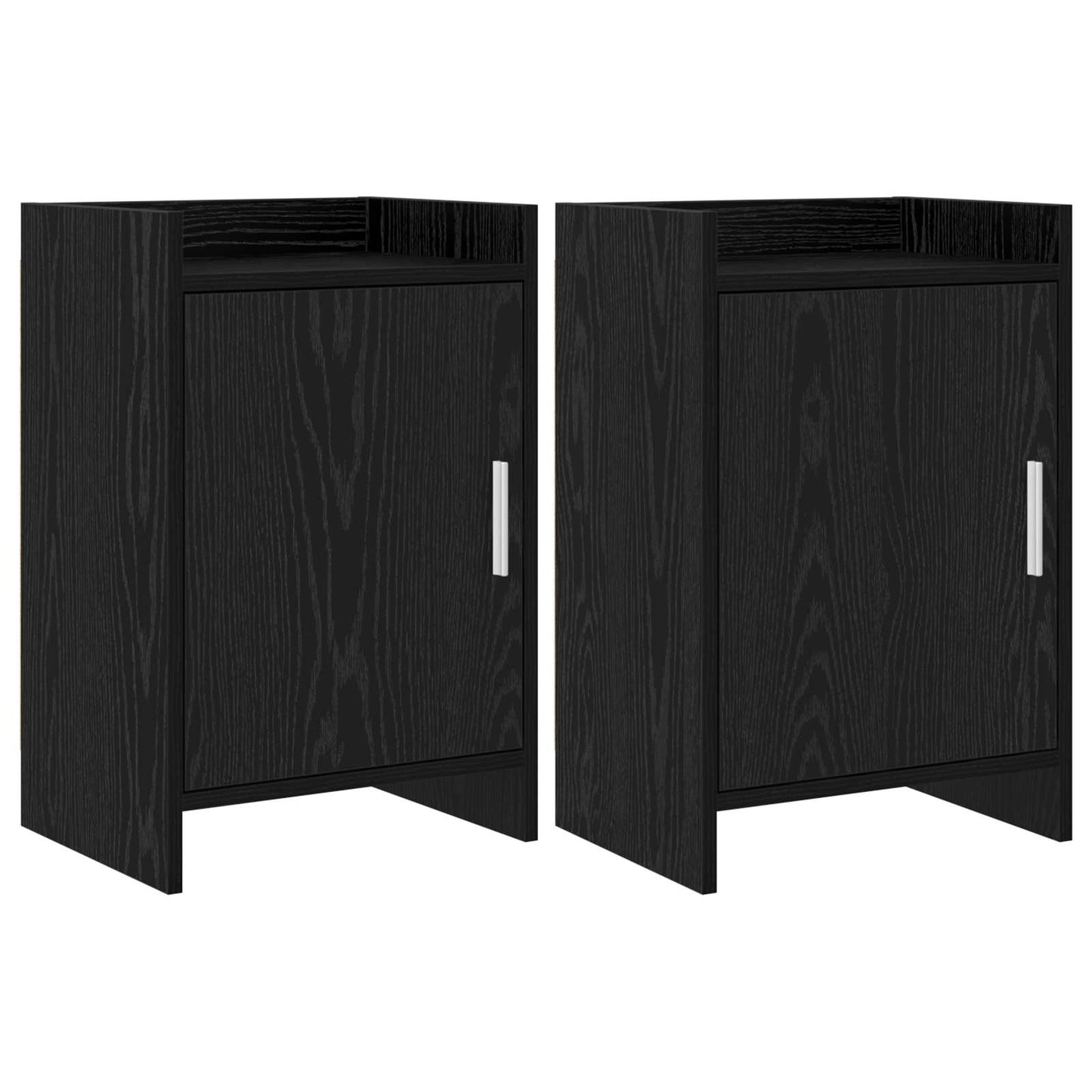 vidaXL Bedside Tables 2 pcs Black Oak 40 x 30 x 60 cm Engineered Wood