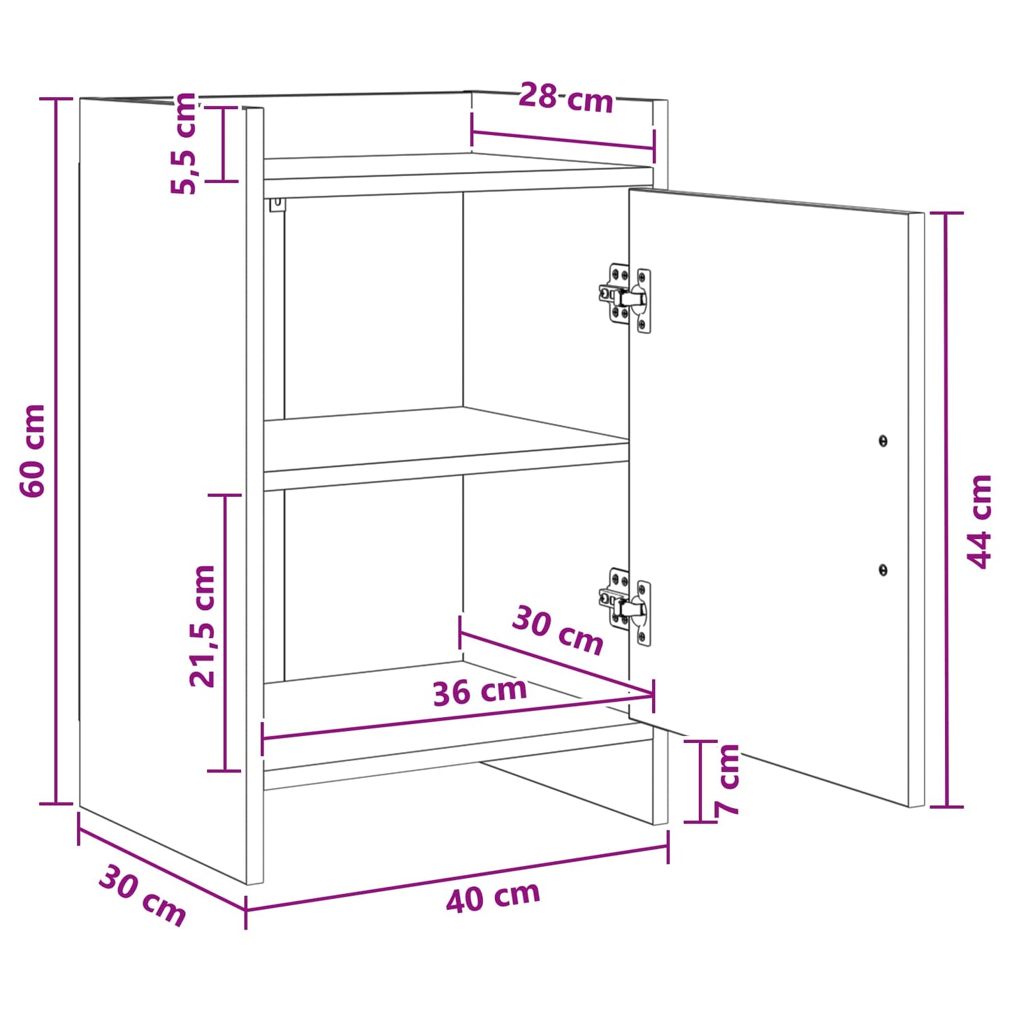 vidaXL Bedside Tables 2 pcs Smoked Oak 40 x 30 x 60 cm Engineered Wood
