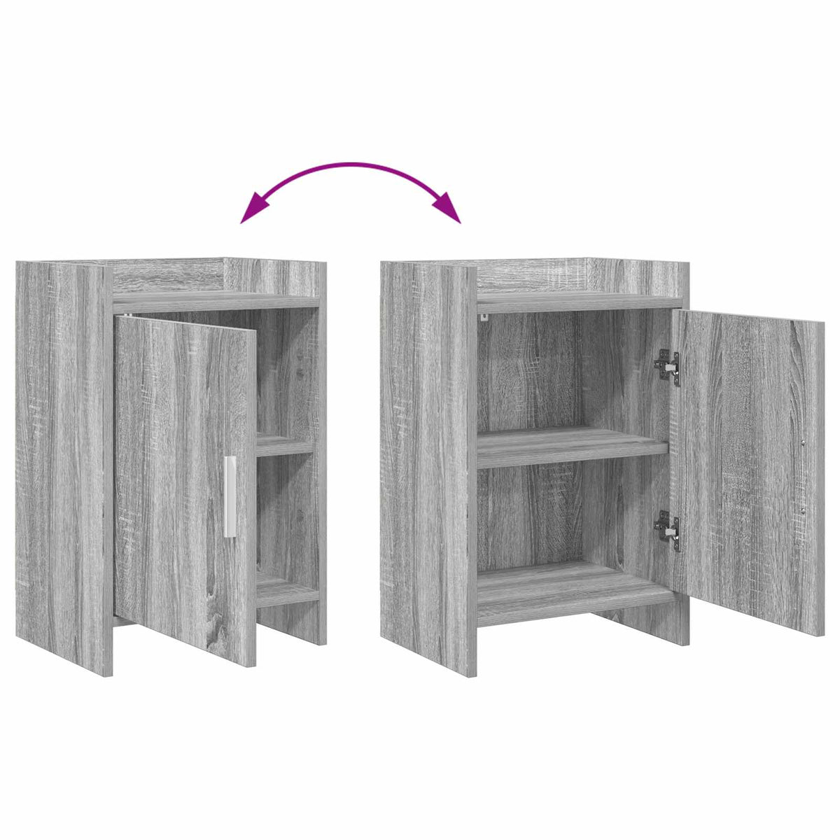 vidaXL Bedside Tables Grey Sonoma 40 x 30 x 60 cm Engineered Wood