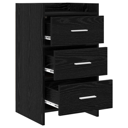 vidaXL Bedside Tables Black Oak 40 x 36 x 70 cm Engineered Wood