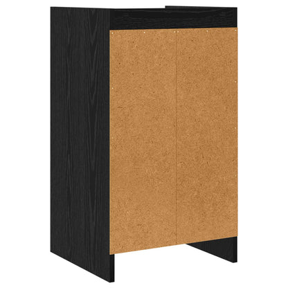 vidaXL Bedside Tables Black Oak 40 x 36 x 70 cm Engineered Wood
