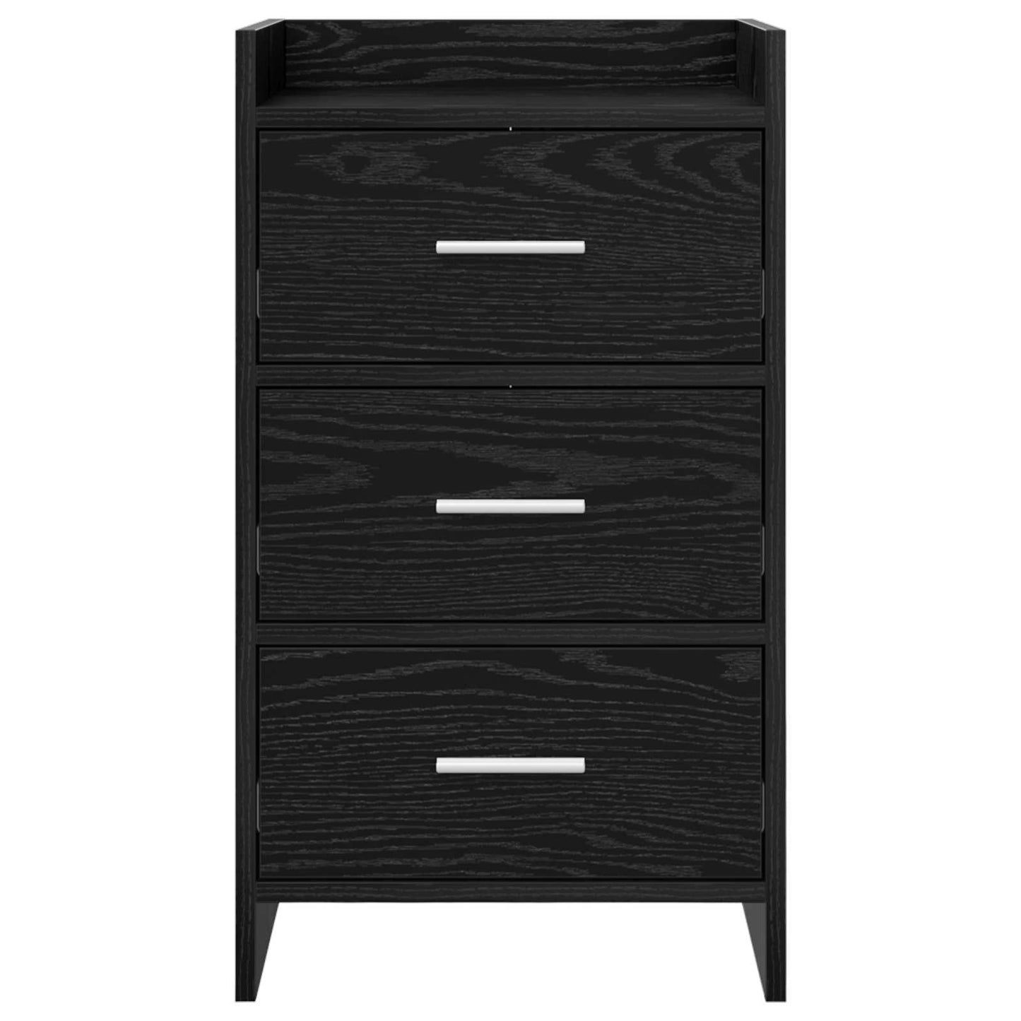 vidaXL Bedside Tables Black Oak 40 x 36 x 70 cm Engineered Wood