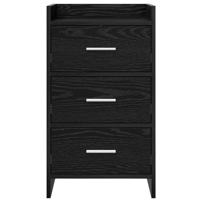 vidaXL Bedside Tables Black Oak 40 x 36 x 70 cm Engineered Wood