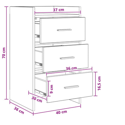 vidaXL Bedside Tables Smoked Oak 40 x 36 x 70 cm Engineered Wood