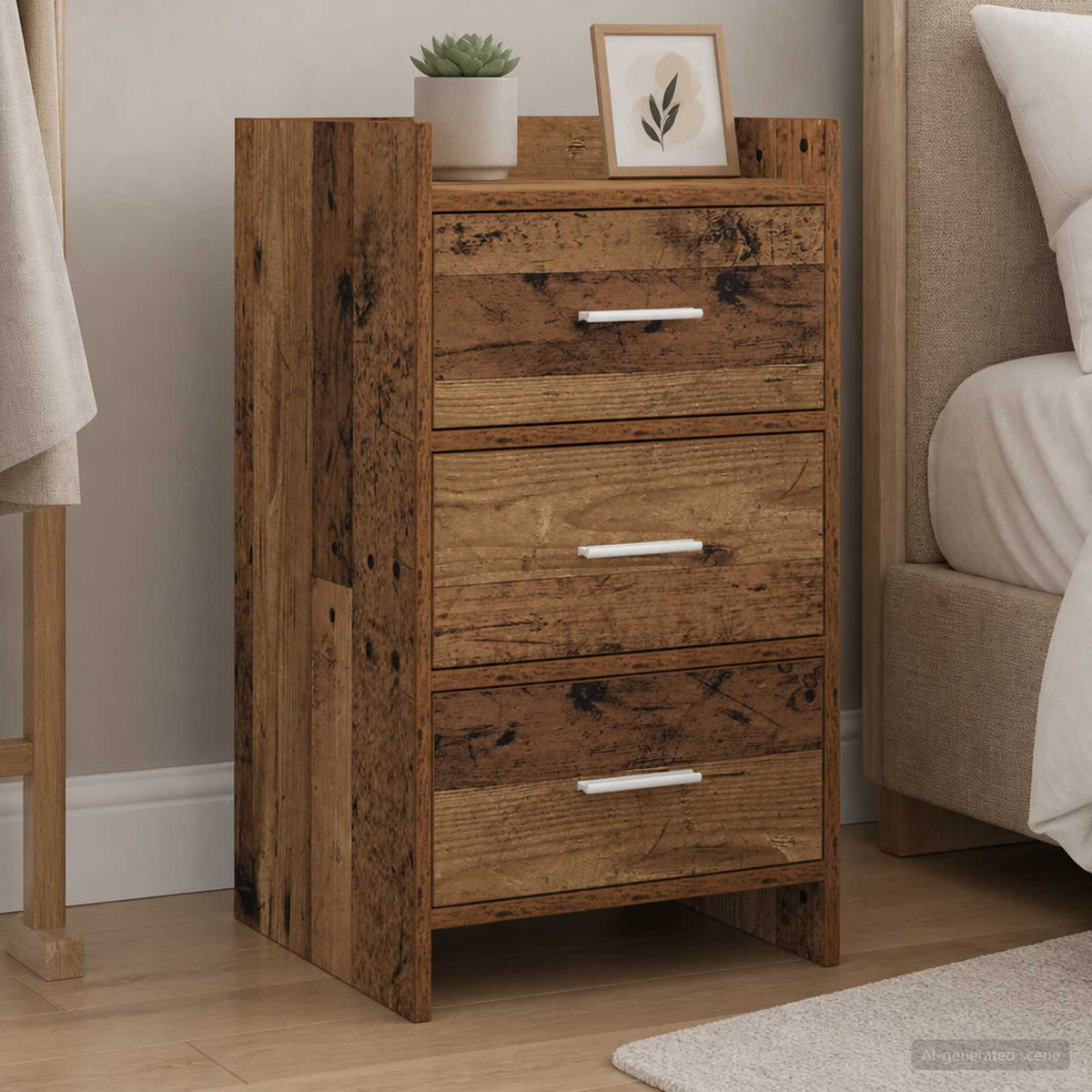 vidaXL Bedside Tables Old Wood 40 x 36 x 70 cm Engineered Wood