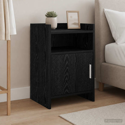 vidaXL Bedside Tables Black Oak 40 x 36 x 60 cm Engineered Wood