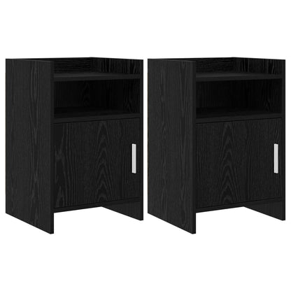 vidaXL Bedside Tables 2 pcs Black Oak 40 x 36 x 60 cm Engineered Wood