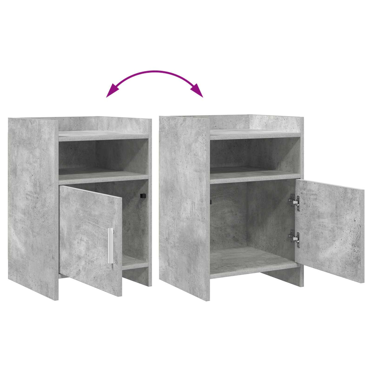 vidaXL Bedside Tables Concrete Grey 40 x 36 x 60 cm Engineered Wood