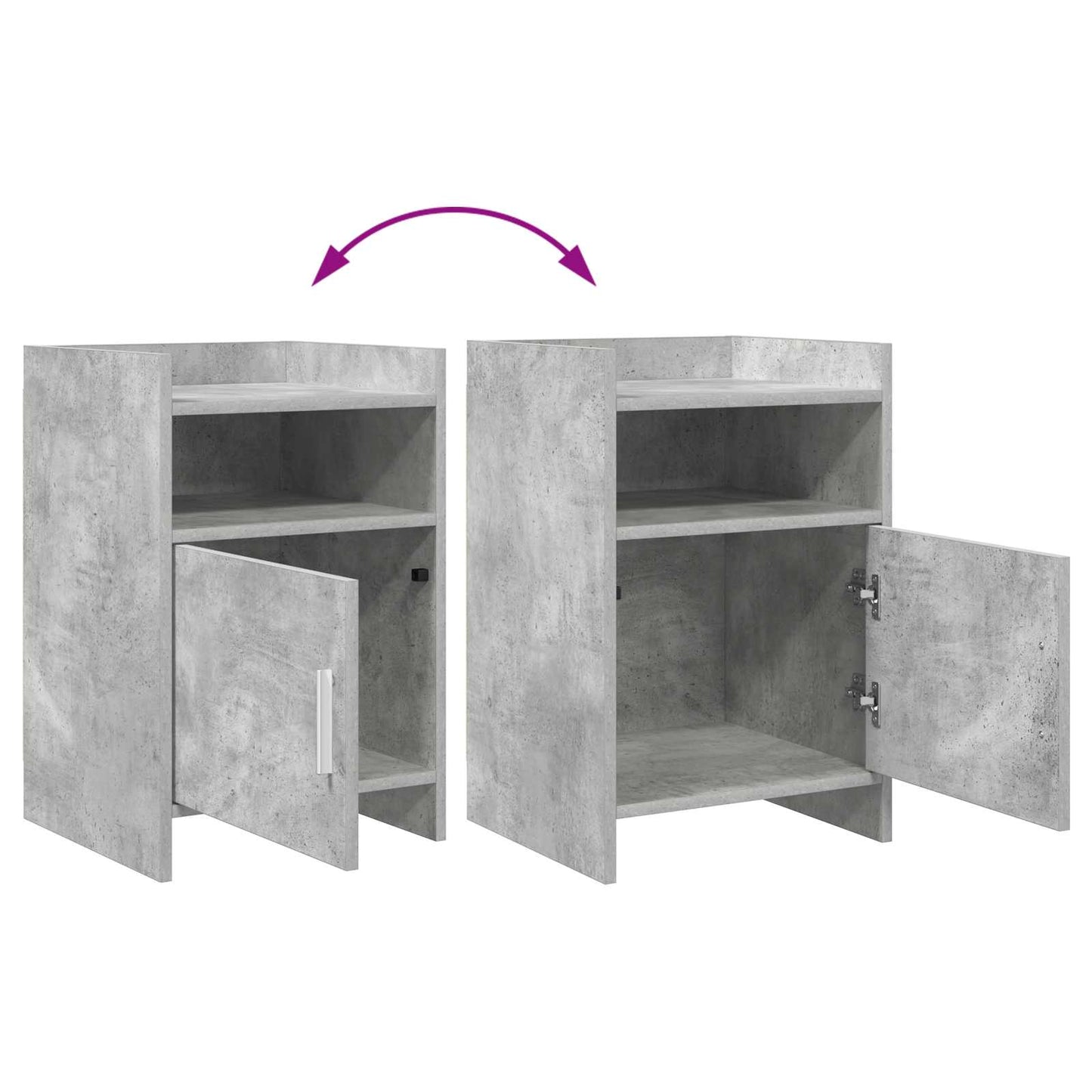 vidaXL Bedside Tables 2 pcs Concrete Grey 40 x 36 x 60 cm