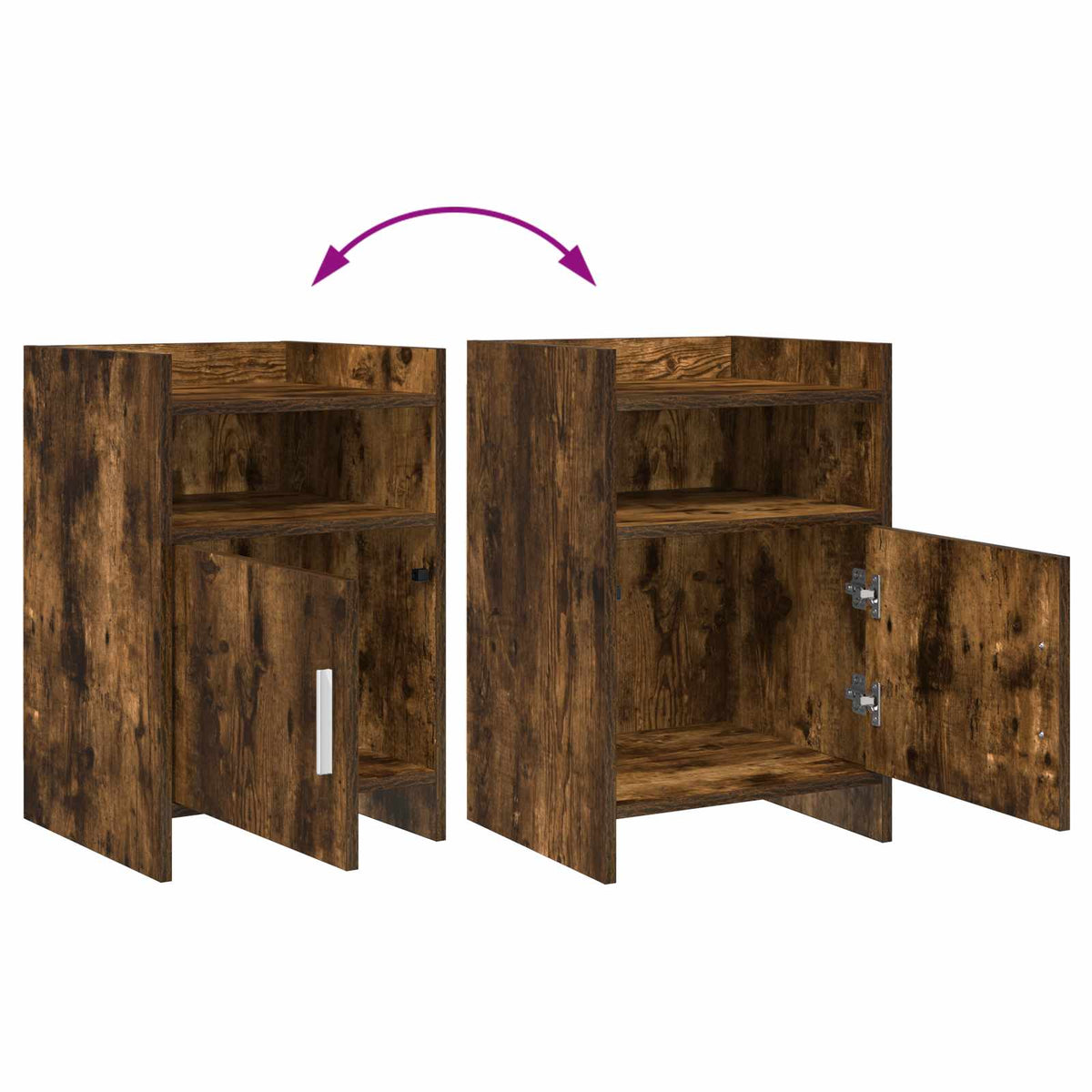 vidaXL Bedside Tables Smoked Oak 40 x 36 x 60 cm Engineered Wood