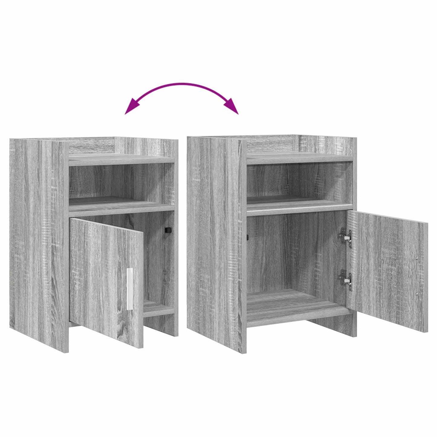 vidaXL Bedside Tables Grey Sonoma 40 x 36 x 60 cm Engineered Wood