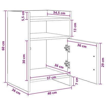 vidaXL Bedside Tables Grey Sonoma 40 x 36 x 60 cm Engineered Wood