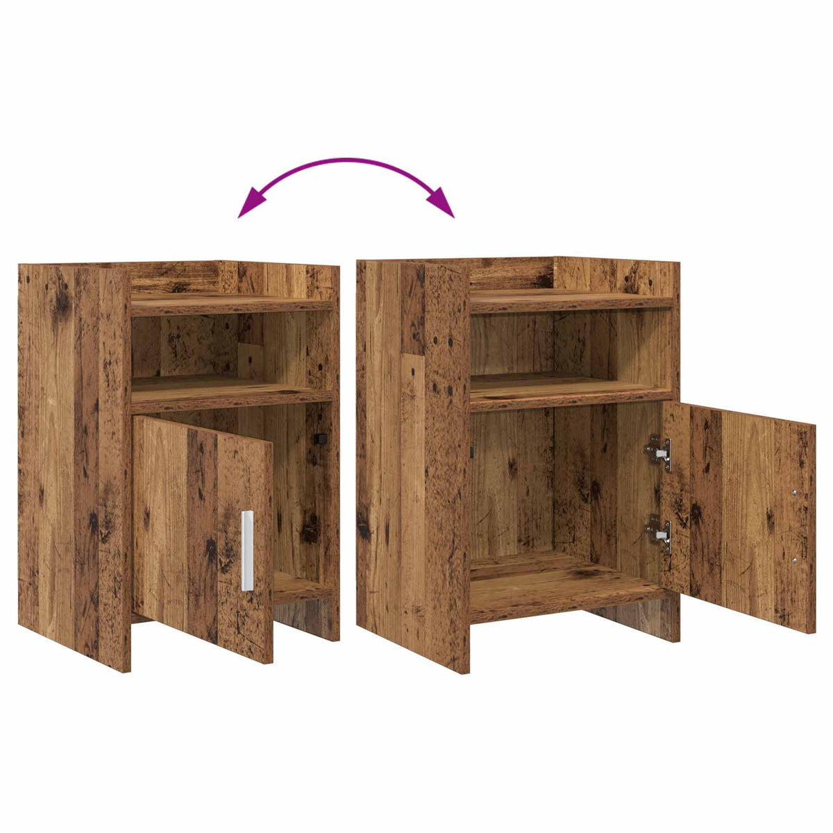 vidaXL Bedside Tables Old Wood 40 x 36 x 60 cm Engineered Wood