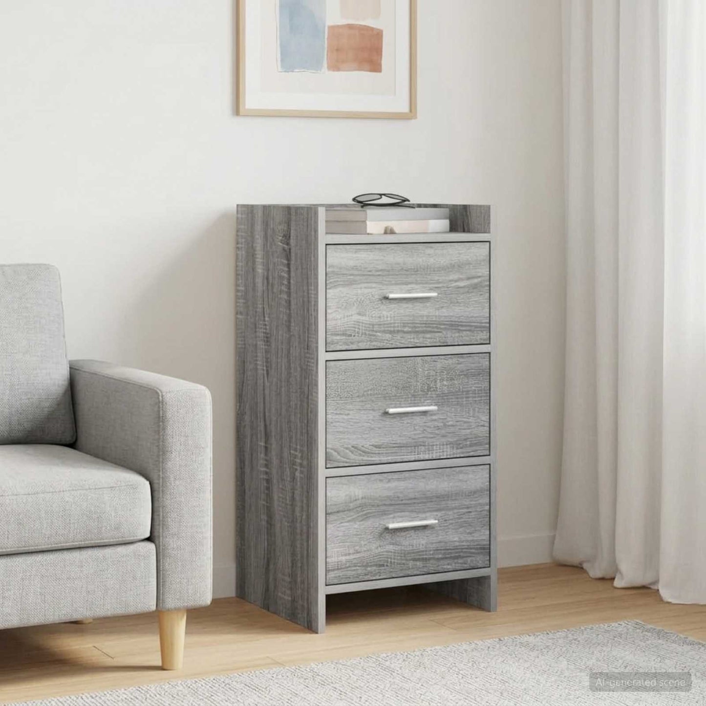 vidaXL Sideboard Grey Sonoma 40 x 36 x 80 cm Engineered Wood