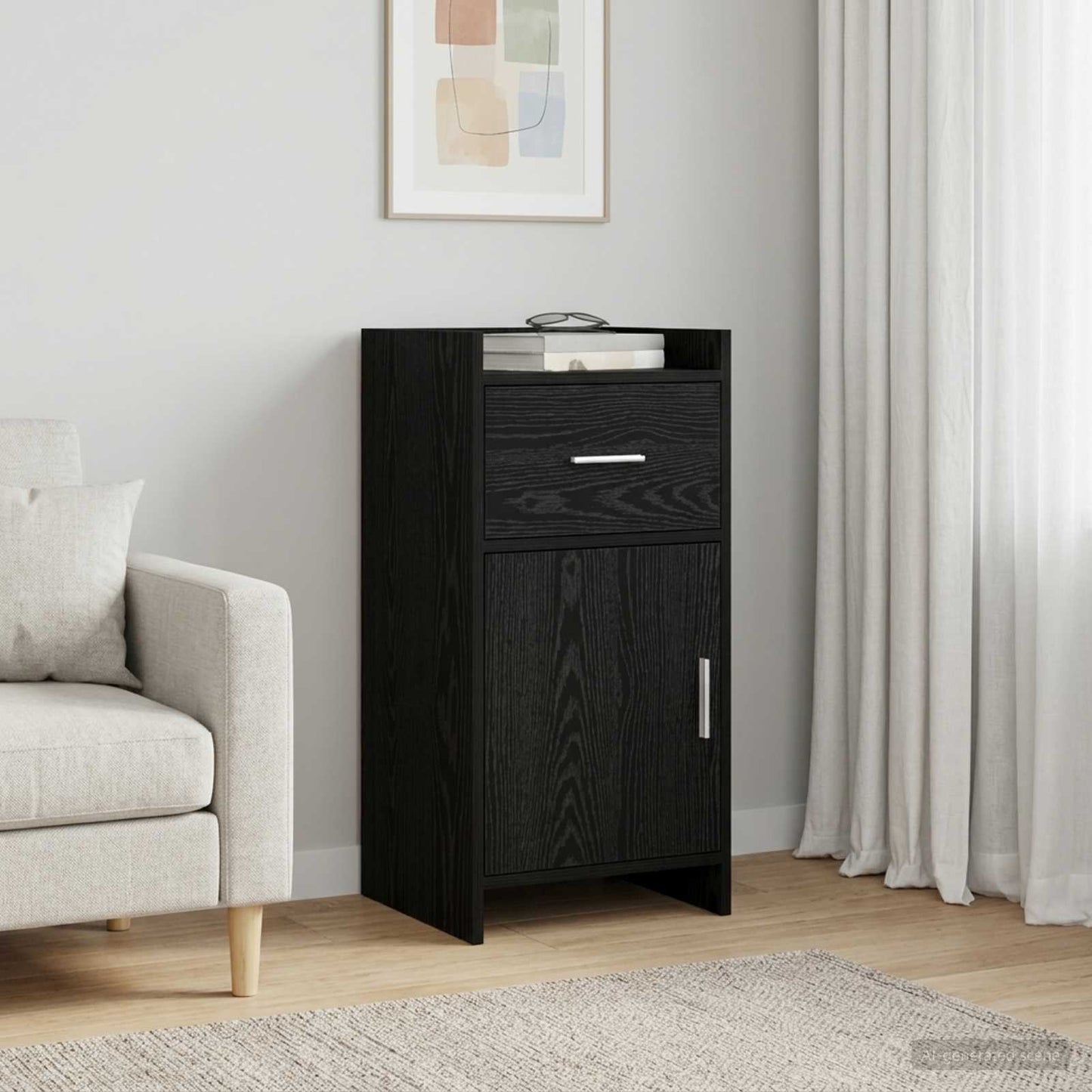 vidaXL Sideboard Black Oak 40 x 36 x 80 cm Engineered Wood