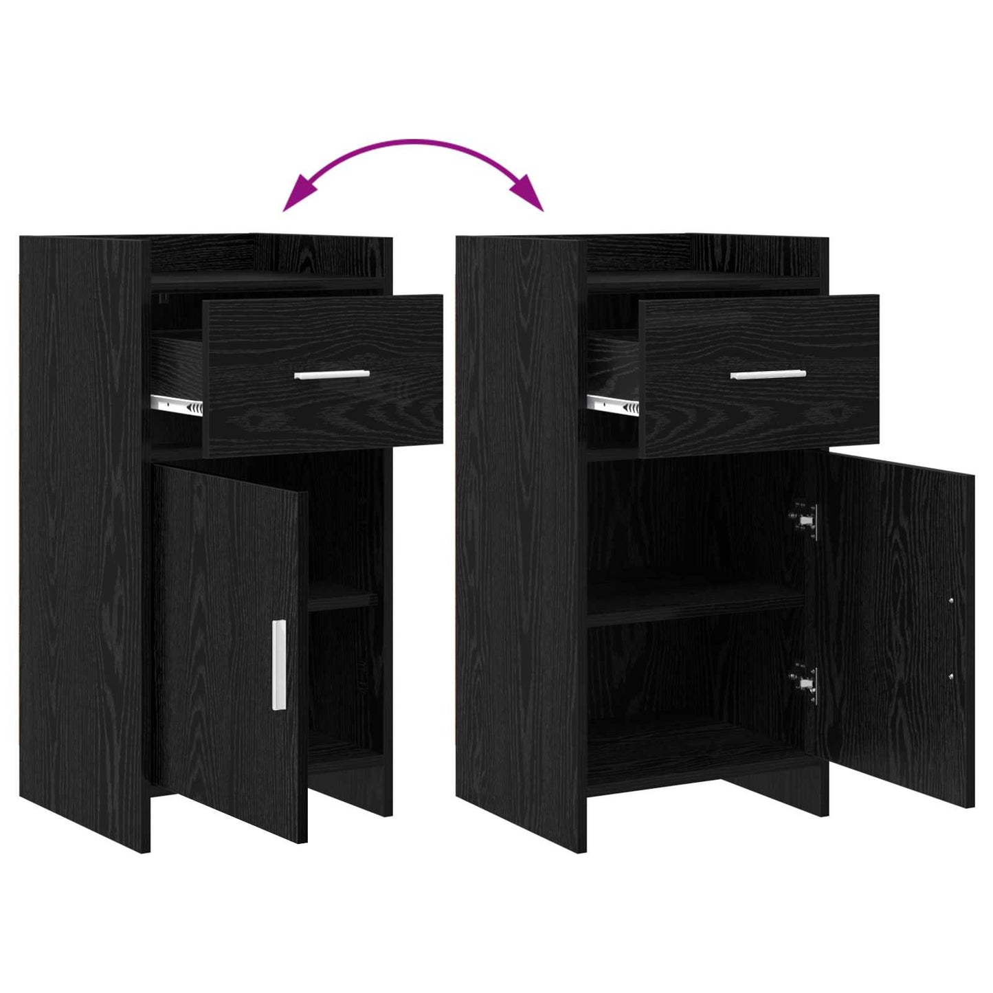 vidaXL Sideboard Black Oak 40 x 36 x 80 cm Engineered Wood