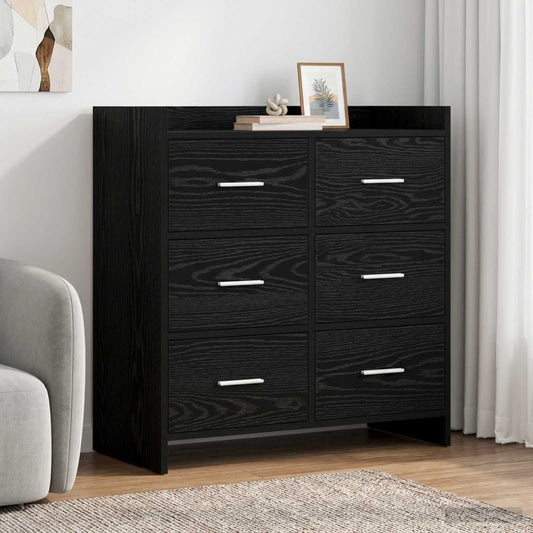 vidaXL Sideboard Black Oak 75 x 33 x 80 cm Engineered Wood