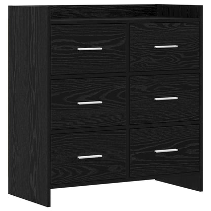 vidaXL Sideboard Black Oak 75 x 33 x 80 cm Engineered Wood