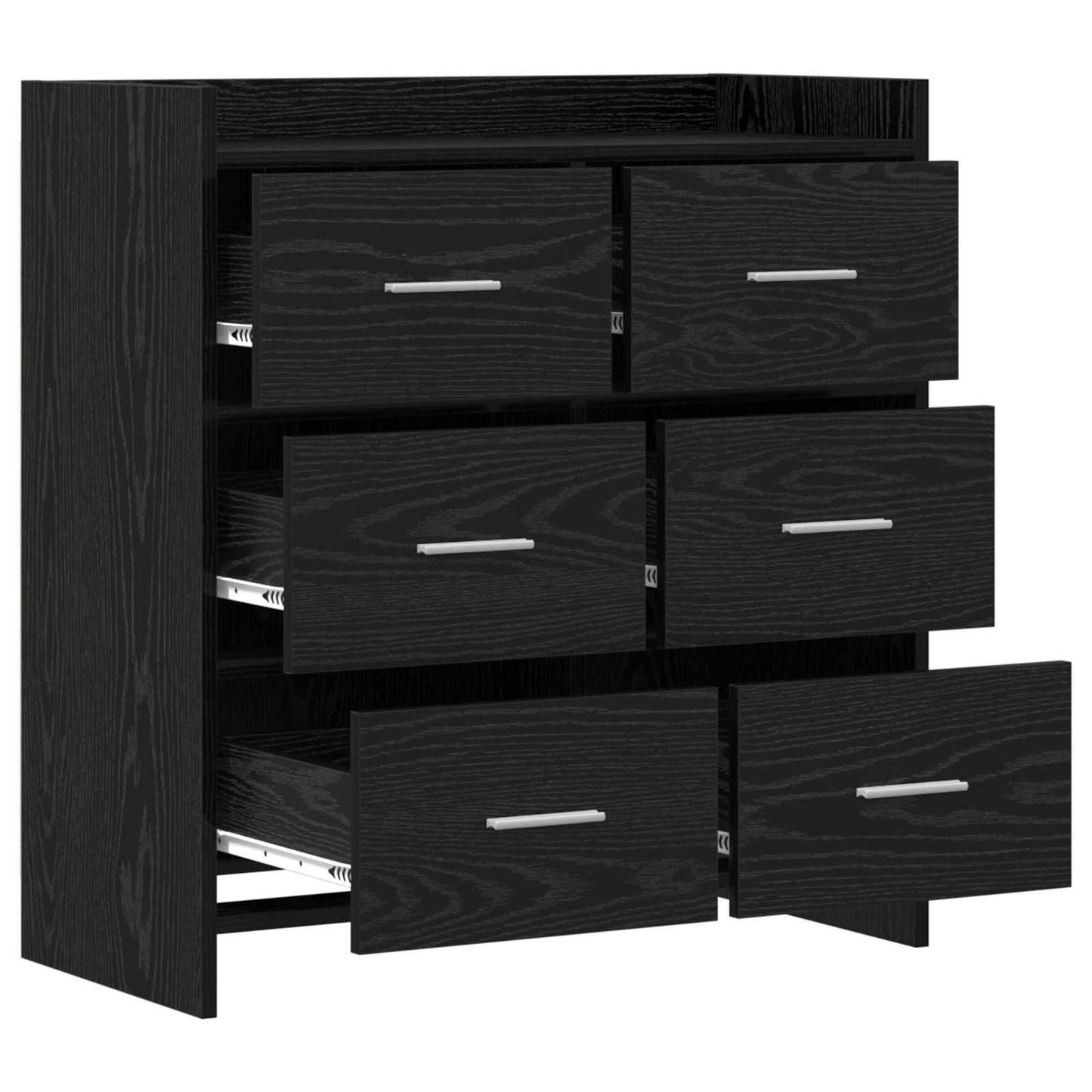 vidaXL Sideboard Black Oak 75 x 33 x 80 cm Engineered Wood