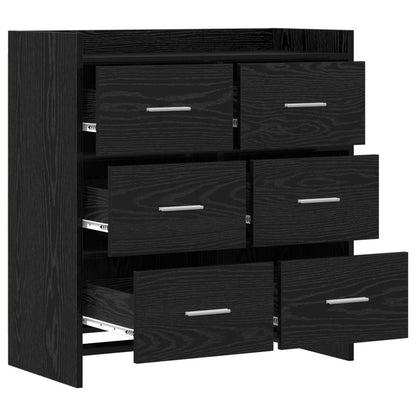 vidaXL Sideboard Black Oak 75 x 33 x 80 cm Engineered Wood